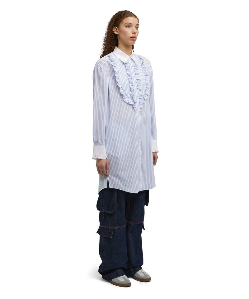 Poplin cotton chemisier shirt dress BLUE Women 