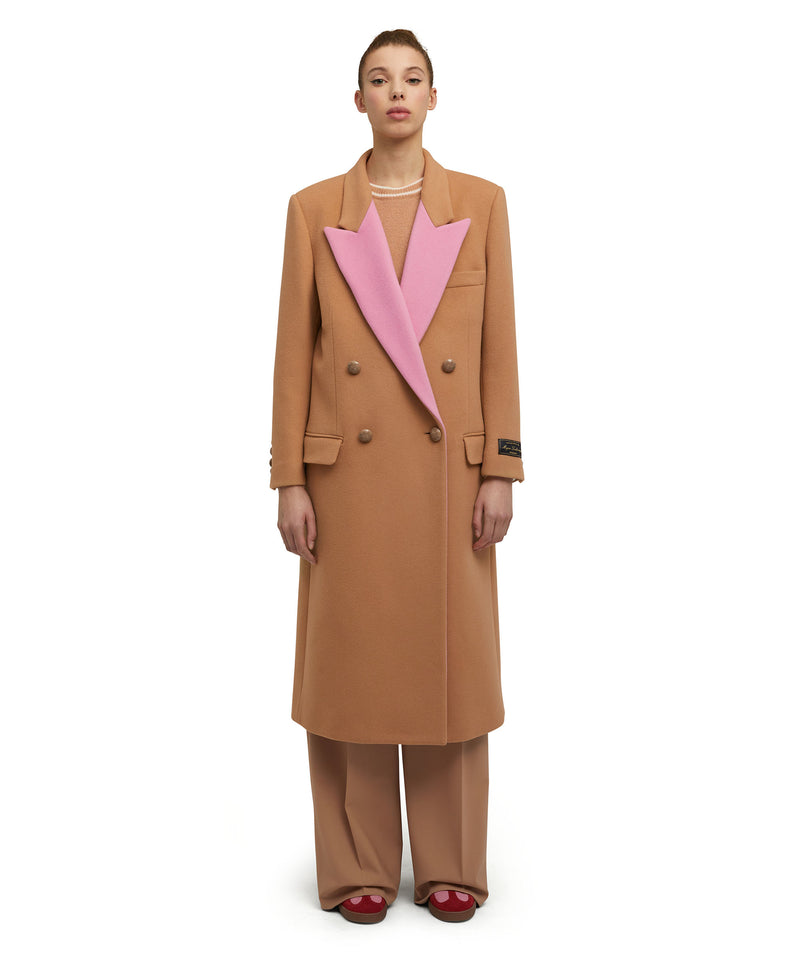 Virgin wool double-breasted coat "Wool Felt" BEIGE Women 