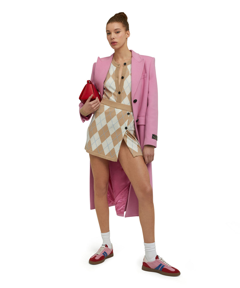 Virgin wool mini skirt with "Argyle" motif BEIGE Women 