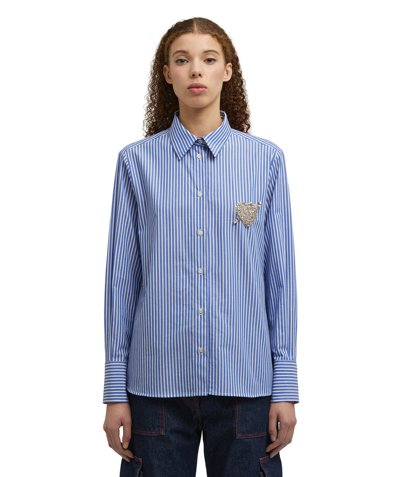 Poplin cotton shirt with patch BLUE Women 