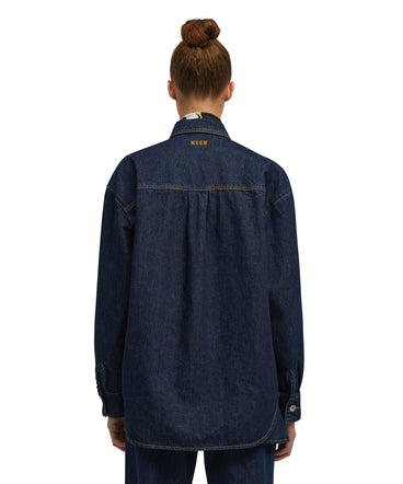 Shirt in "Blue Denim with stitches" fabric