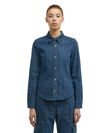 Shirt with "Croco Denim" print