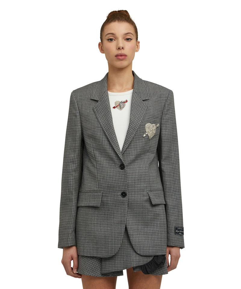 Wool jacket with "Micro Check Wool" motif GREY Women 