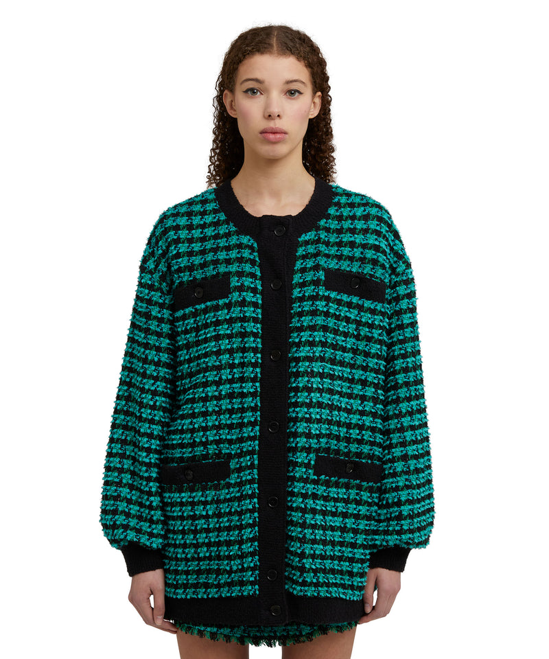 Blended wool "Houndstooth Check" jacket GREEN Women 