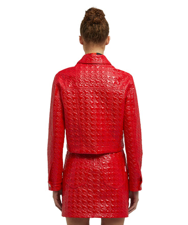 Jacket with "Embossed Houndstooth Check Vinyl"
