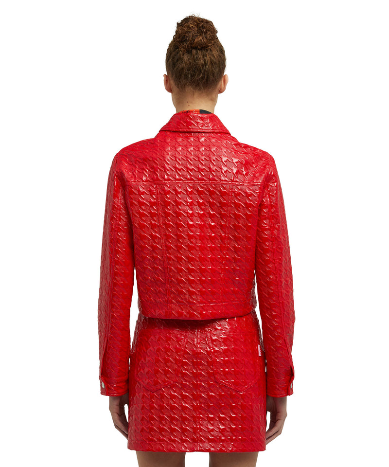 Jacket with "Embossed Houndstooth Check Vinyl" RED Women 