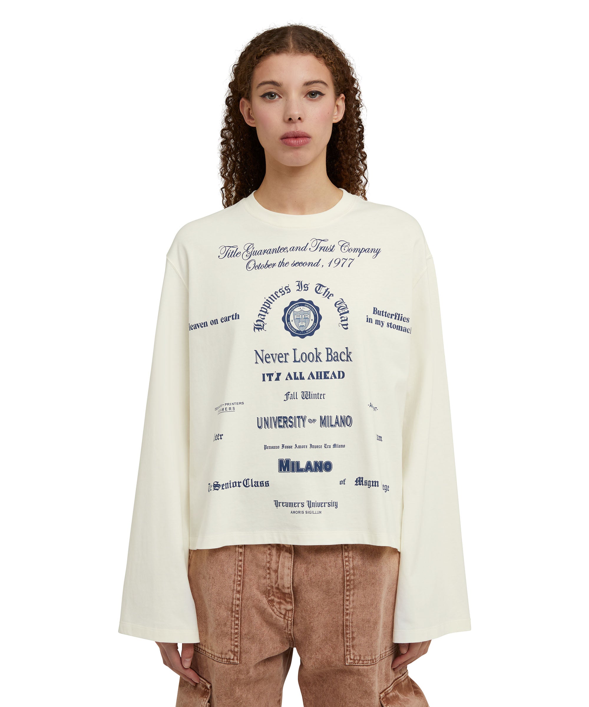 MSGM Turquoise Polyester Blouse