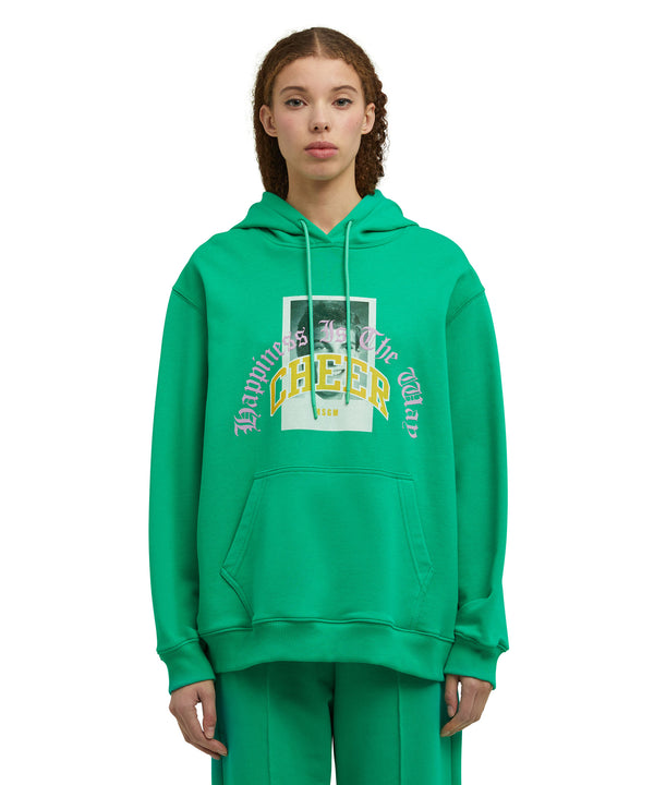 Cotton hooded sweatshirt with «Yearbook Print» print