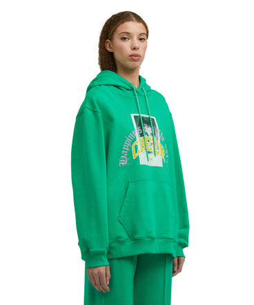 Cotton hooded sweatshirt with «Yearbook Print» print