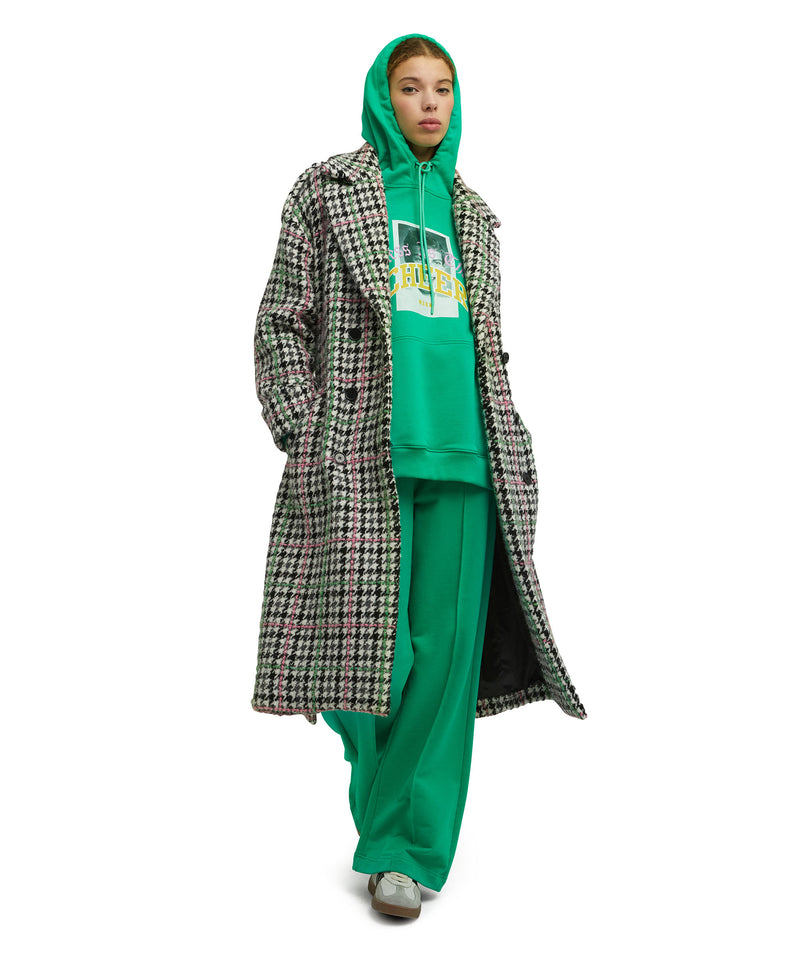 Cotton hooded sweatshirt with «Yearbook Print» print PEPPER GREEN Women 