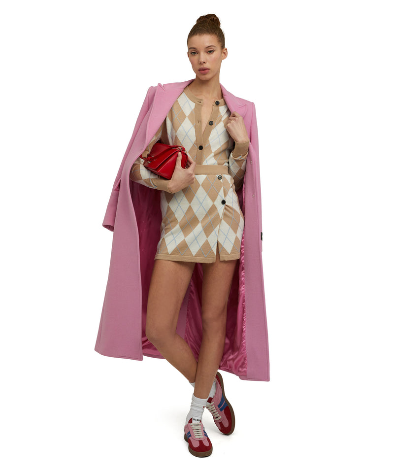 Virgin wool cardigan with "Argyle" motif BEIGE Women 