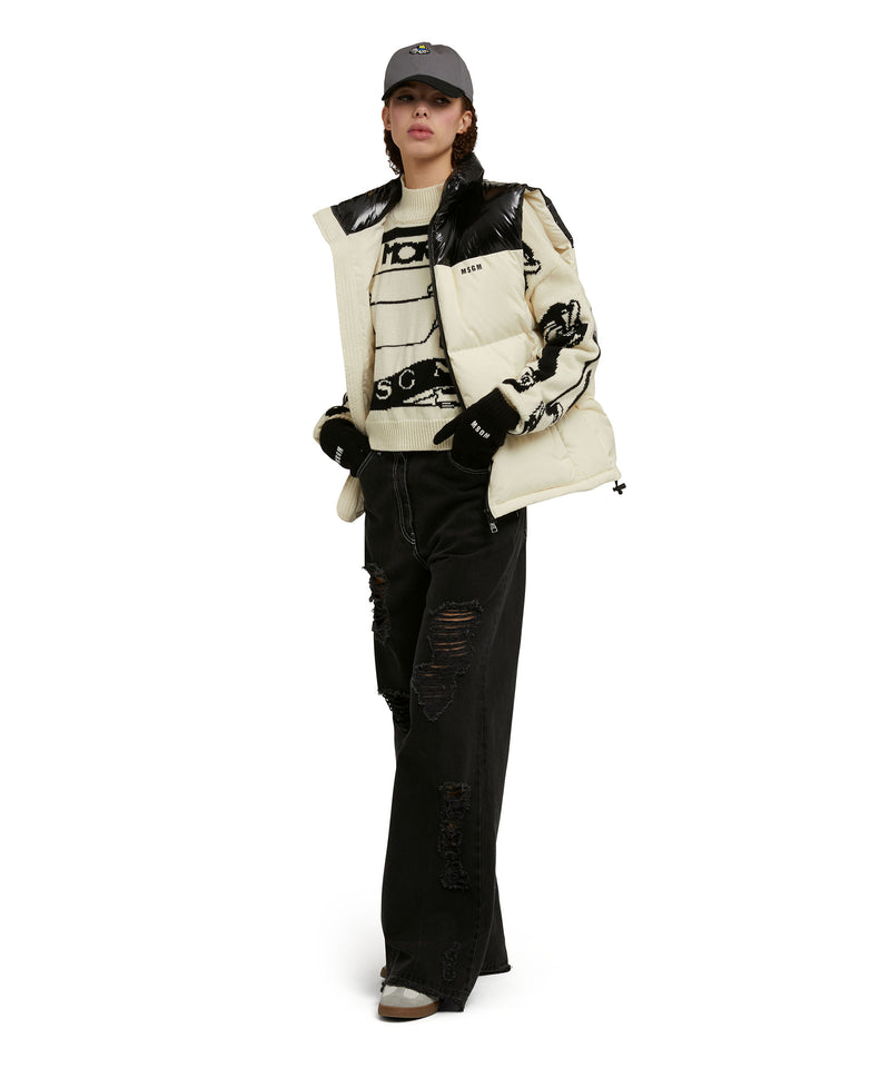 Wool turtleneck sweater from the collaboration of "Lorenza Longhi and MSGM" WHITE Women 