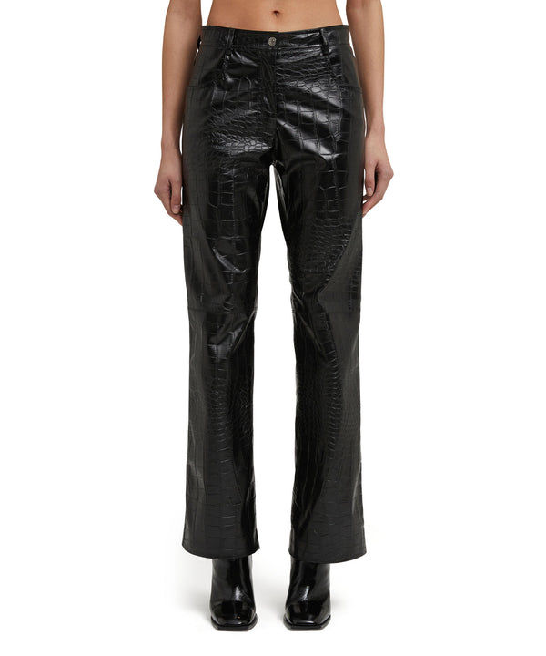 Faux leather straight-leg trousers "Croco Eco Leather" fabric