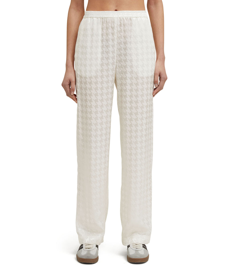 "Fluid Viscose Jacquard" fabric trousers WHITE Women 