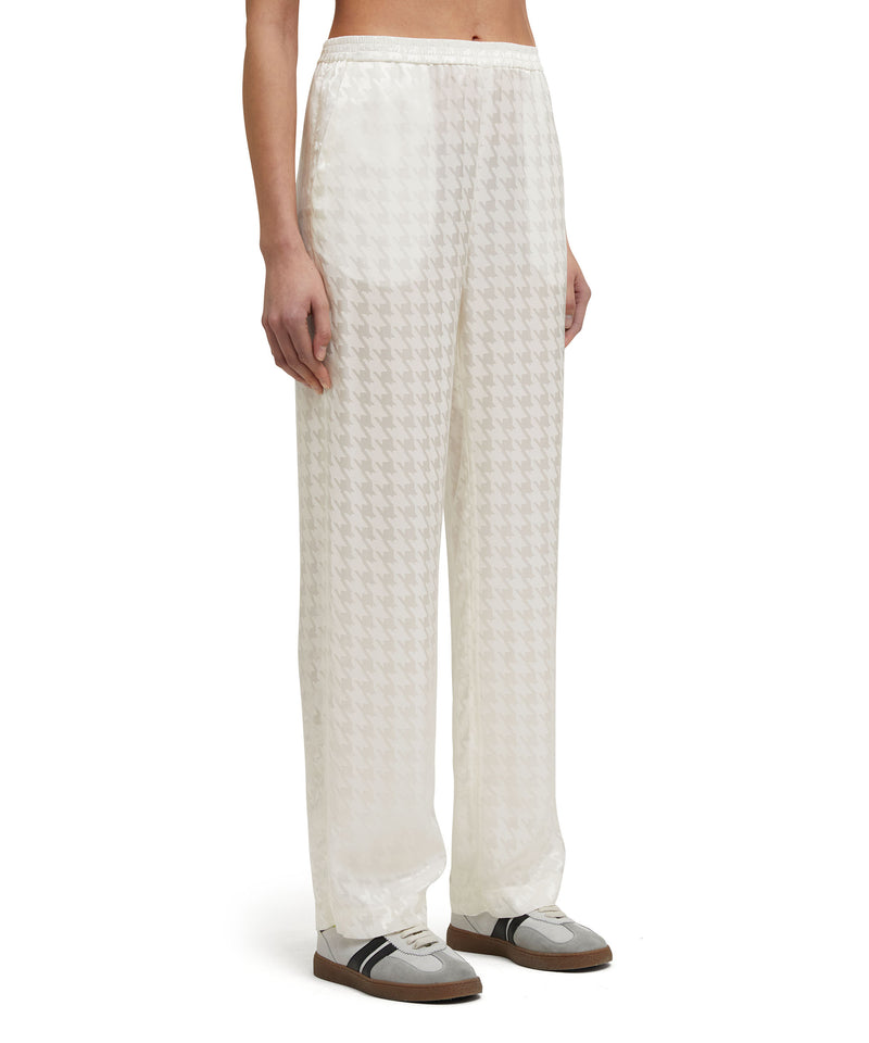 "Fluid Viscose Jacquard" fabric trousers WHITE Women 