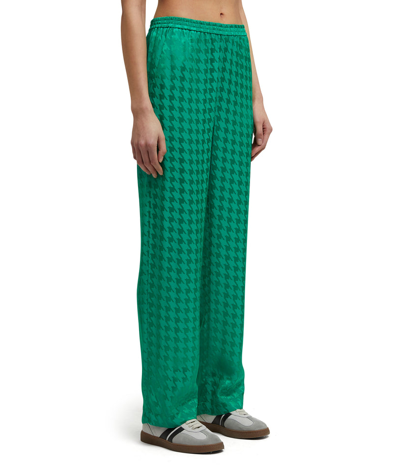 "Fluid Viscose Jacquard" fabric trousers GREEN Women 
