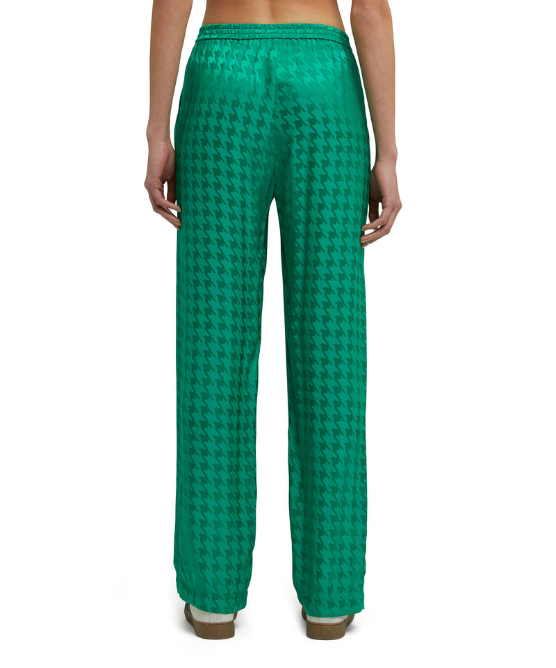 "Fluid Viscose Jacquard" fabric trousers GREEN Women 