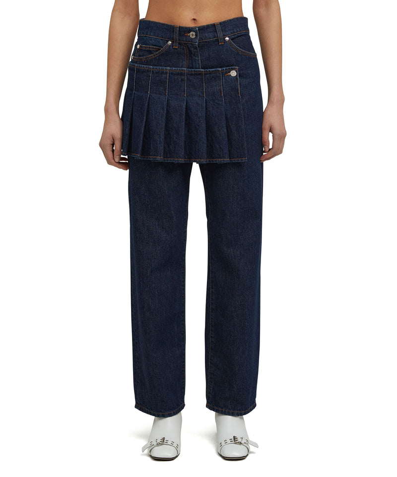 Jeans with "Blue Denim with Tobacco Stitches" workmanship WHITE/BLUE Women 
