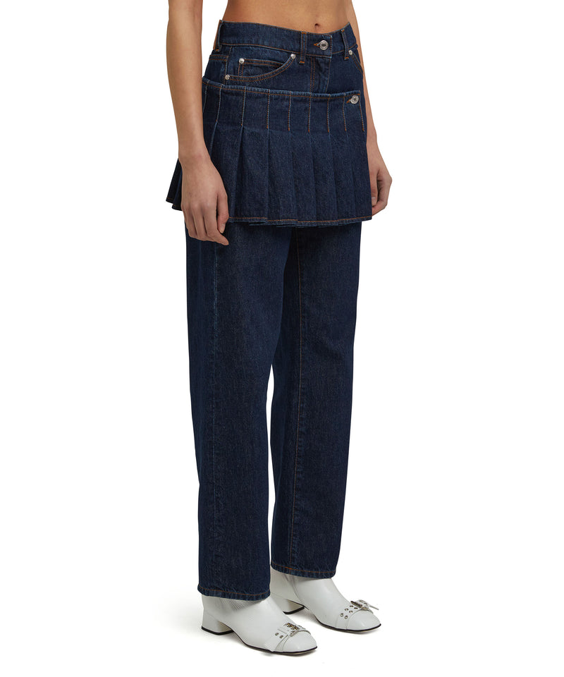 Jeans with "Blue Denim with Tobacco Stitches" workmanship WHITE/BLUE Women 