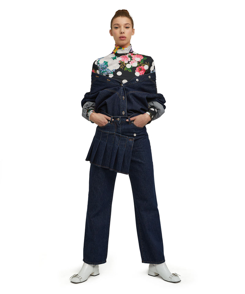 Jeans with "Blue Denim with Tobacco Stitches" workmanship WHITE/BLUE Women 
