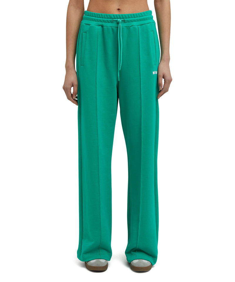 Cotton jogging trousers with MSGM Mini logo print PEPPER GREEN Women 