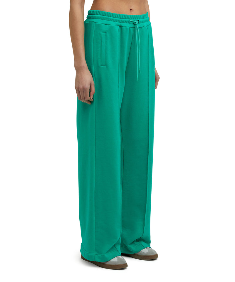 Cotton jogging trousers with MSGM Mini logo print PEPPER GREEN Women 