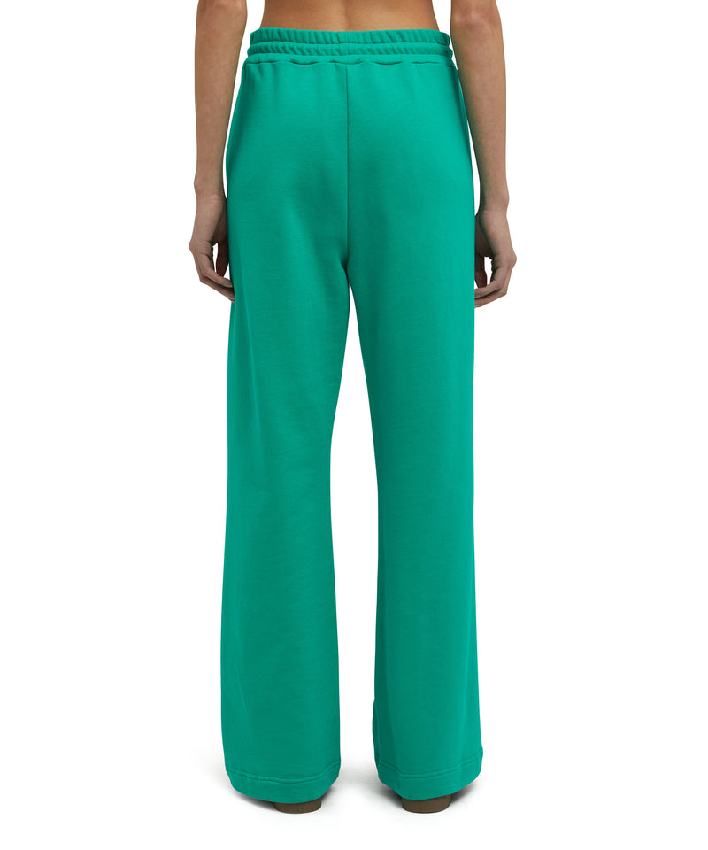 Cotton jogging trousers with MSGM Mini logo print PEPPER GREEN Women 