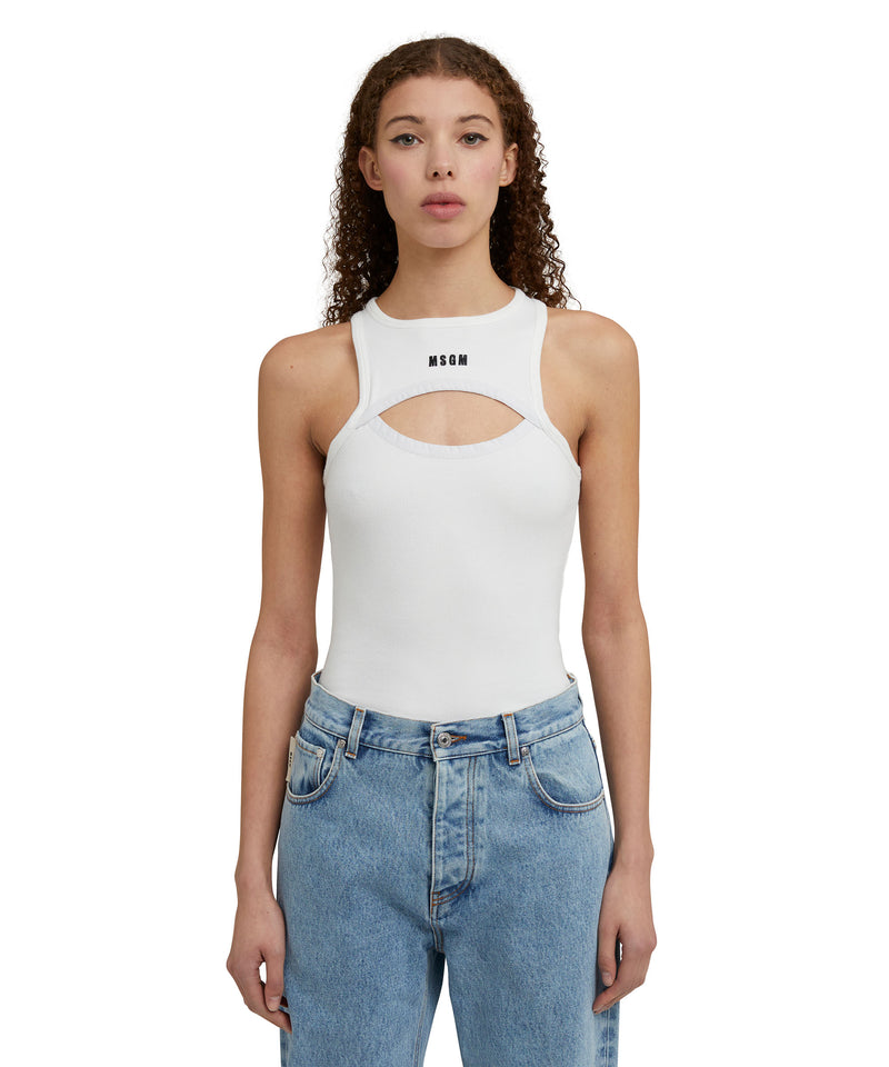 Cotton top MSGM Impact Embroidery WHITE Women 