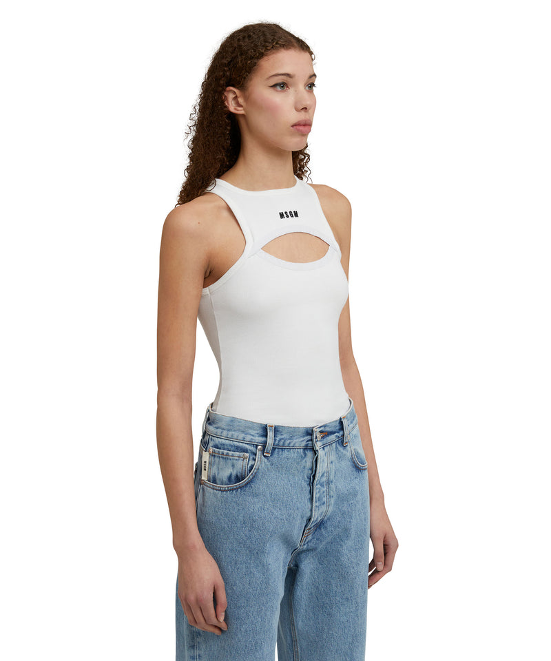 Cotton top MSGM Impact Embroidery WHITE Women 