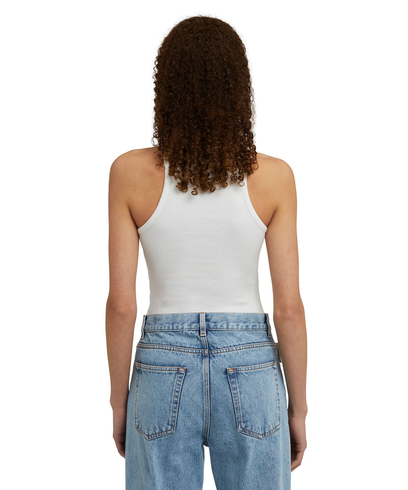 Cotton top MSGM Impact Embroidery WHITE Women 