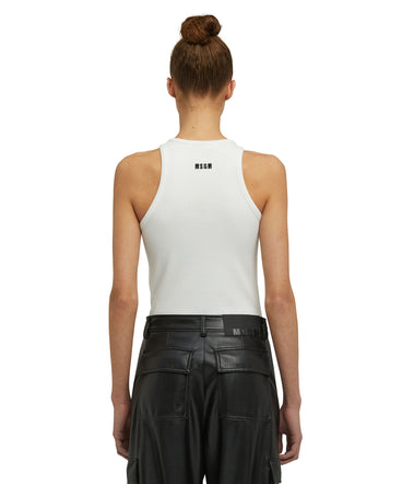Cotton top with "Msgm Heart Embroidery Patch" print
