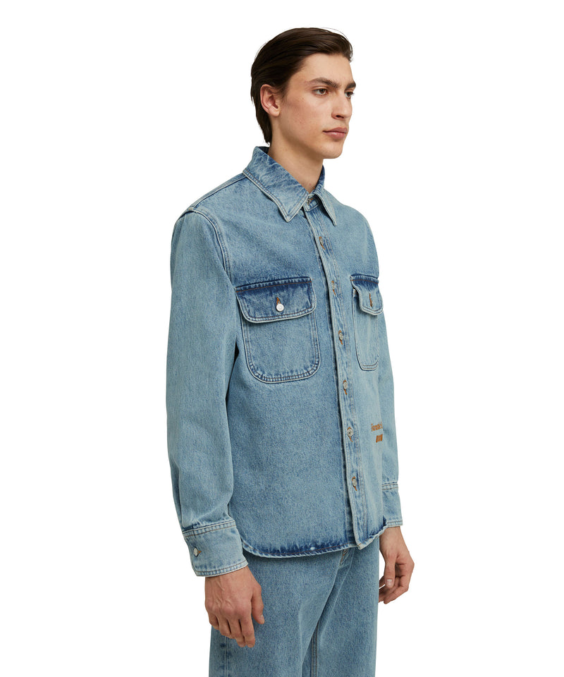 Organic cotton shirt from the MSGM Fantastic Green Capsule BLUE Unisex 