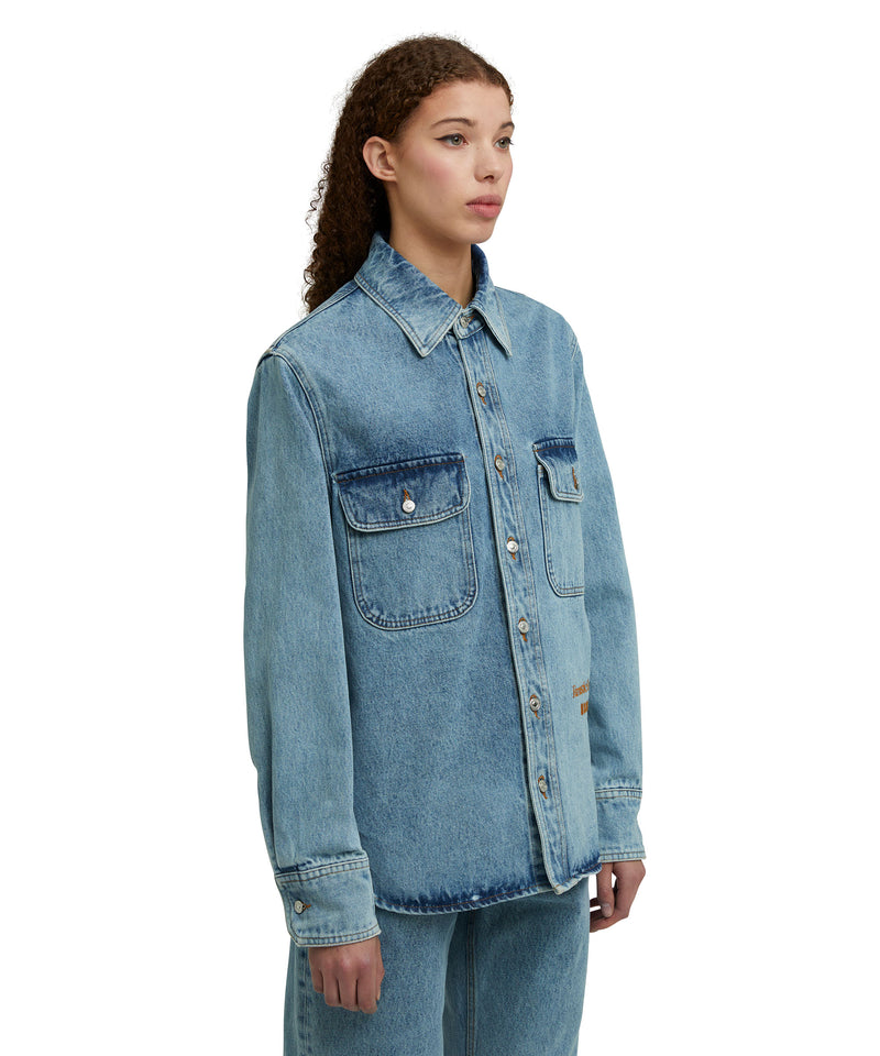 Organic cotton shirt from the MSGM Fantastic Green Capsule BLUE Unisex 