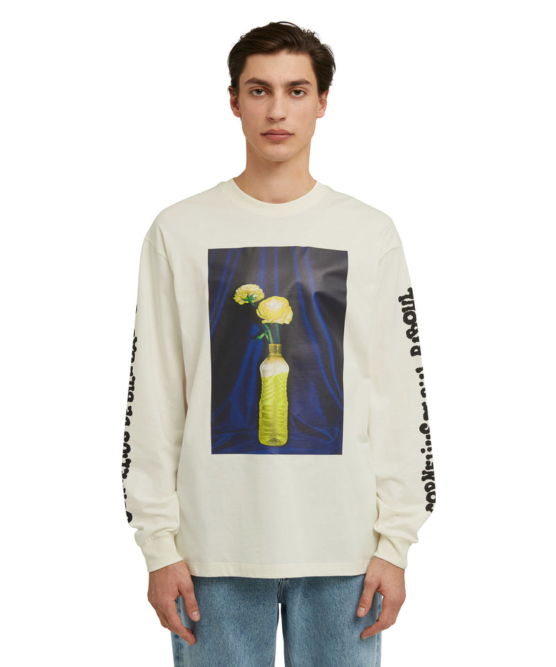 Organic cotton crewneck t-shirt from the MSGM Fantastic Green Capsule WHITE Unisex 