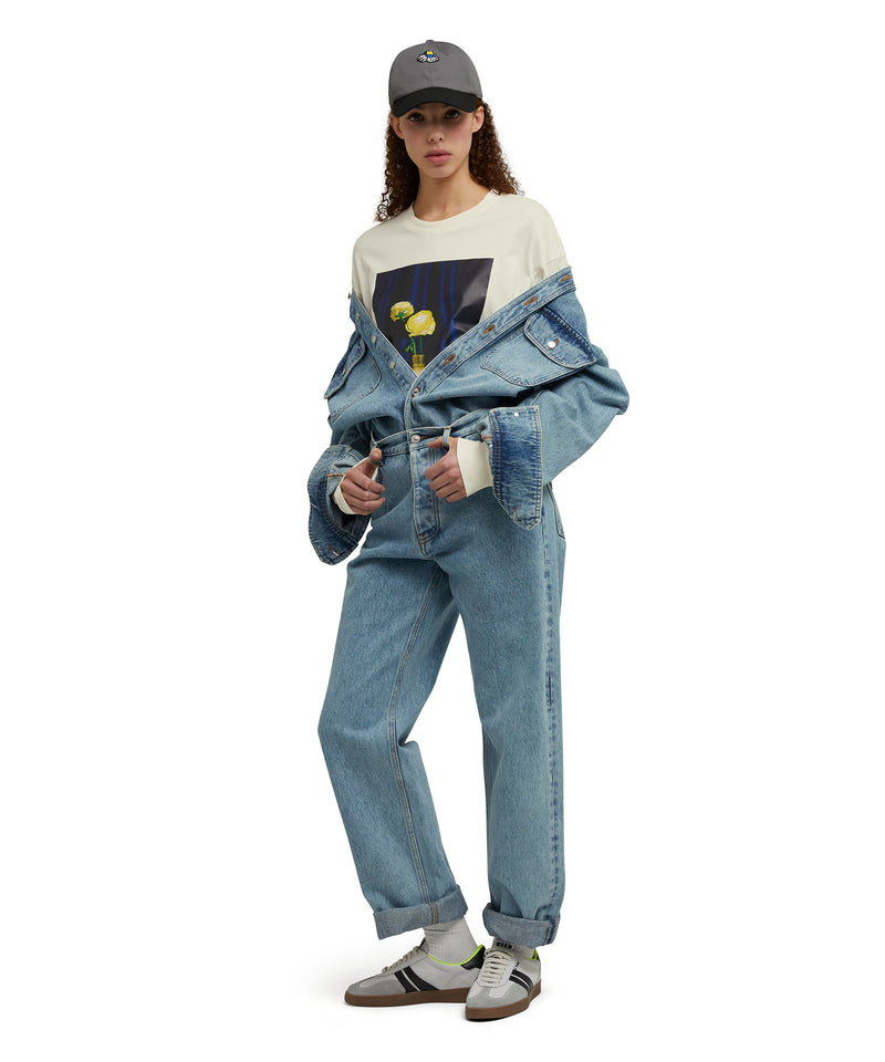 Organic cotton crewneck t-shirt from the MSGM Fantastic Green Capsule WHITE Unisex 