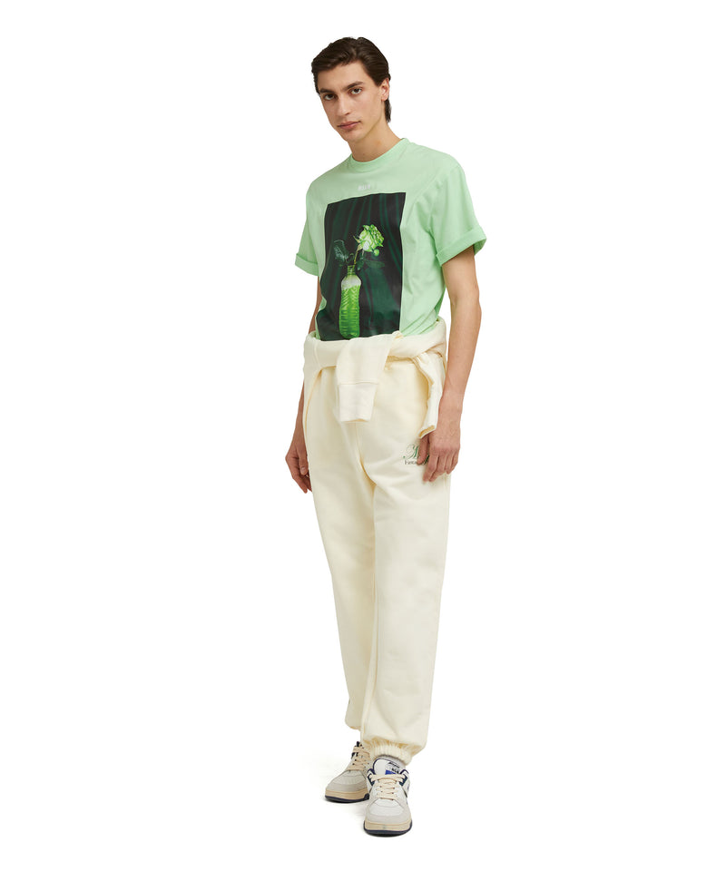 Organic cotton crewneck t-shirt from the MSGM Fantastic Green Capsule LIGHT GREEN Unisex 