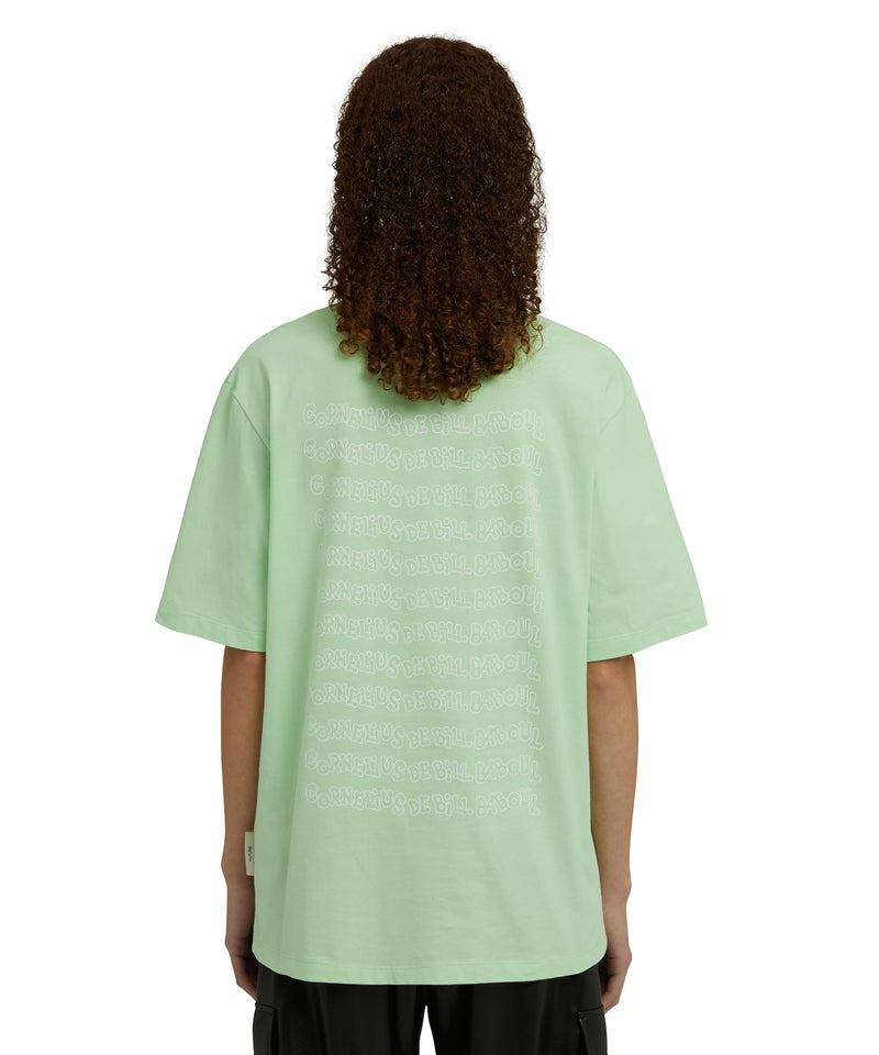 Organic cotton crewneck t-shirt from the MSGM Fantastic Green Capsule LIGHT GREEN Unisex 