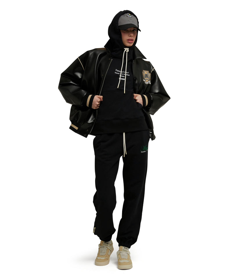 Organic cotton hooded sweatshirt from the MSGM Fantastic Green Capsule BLACK Unisex 